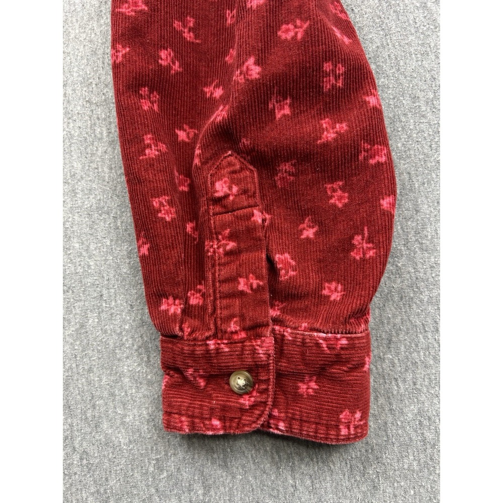 Disney Winnie The Pooh Shirt Womens XL Red Corduroy Leaves Embroidered Pocket - Picture 11 of 12